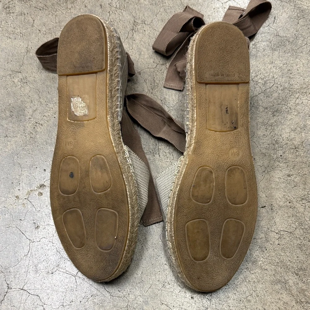 * Vince Camuto Gray Espadrilles with Brown Ribbon